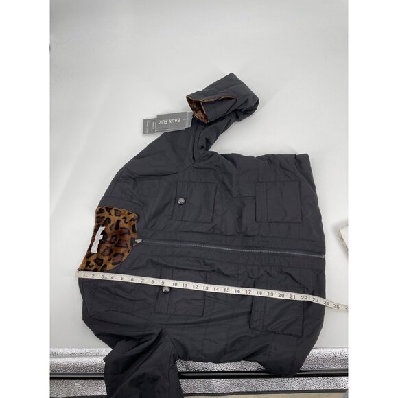 NWT Pamela McCoy Collection Reversible Quilted Faux Fur Leopard Print Jacket L - Picture 8 of 10